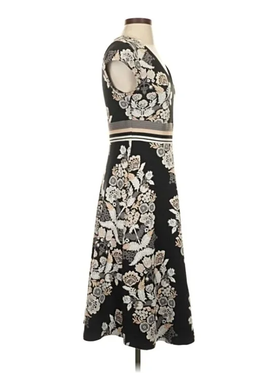 ETT TWA by Anthropologie Soiree Embroidered Midi Dress Size 4 Black - Picture 5 of 7